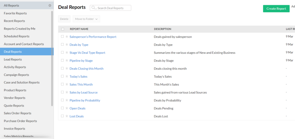 Zoho CRM Reporting