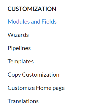 Zoho CRM Modules and Fields