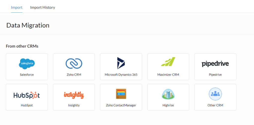 Zoho CRM Data Import